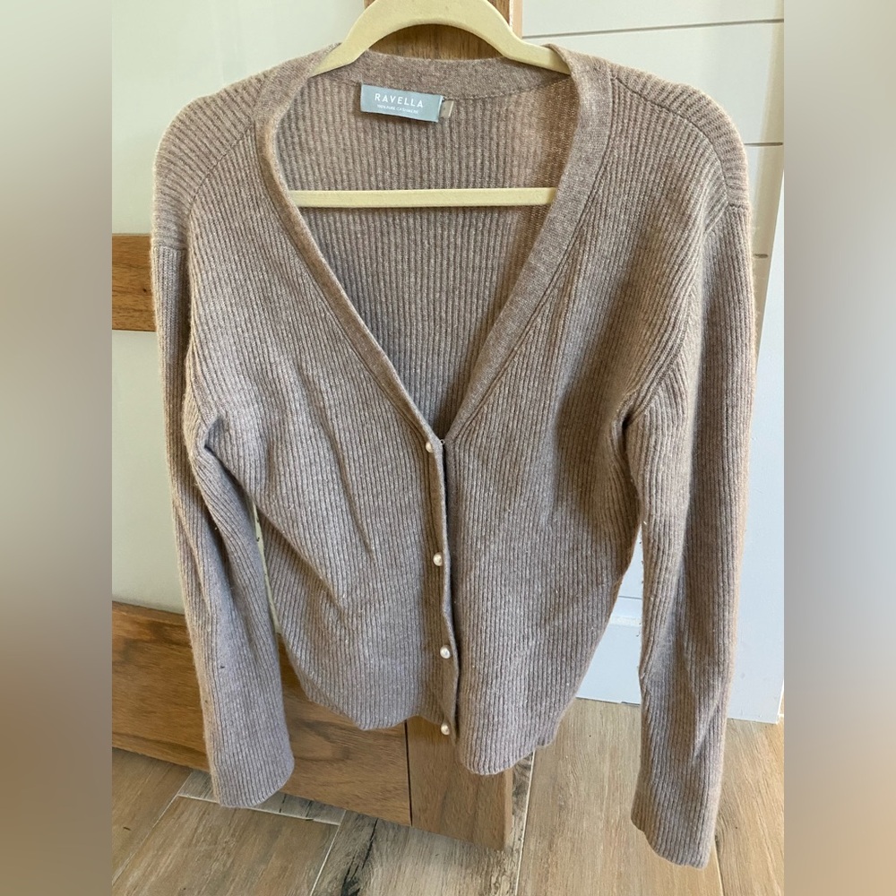Ravella- Valentina Luxe Cashmere Tan Cardigan
